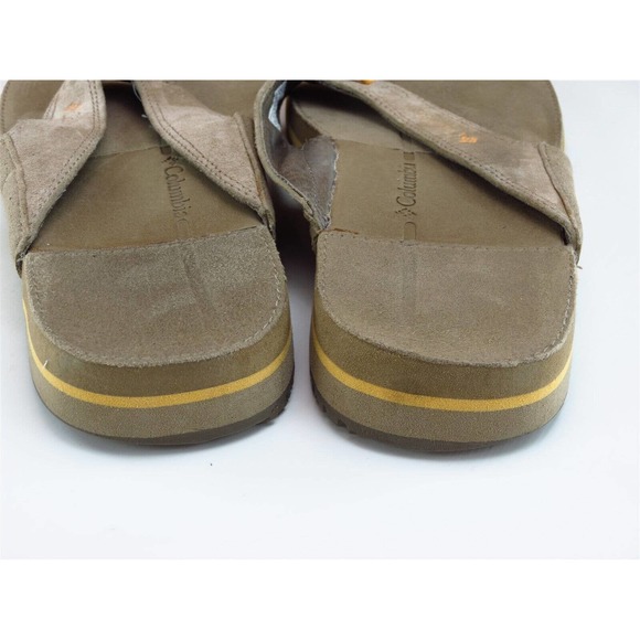 Columbia‎ Sz 7 Flip Flop Sandals Brown Leather Men Slip On - Picture 7 of 10